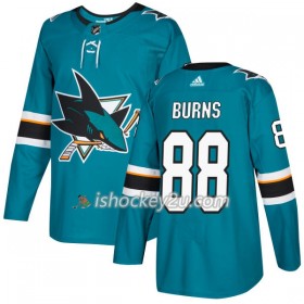 Mænd NHL San Jose Sharks Trøje Brent Burns 88 Adidas 2017-2018 Teal Authentic